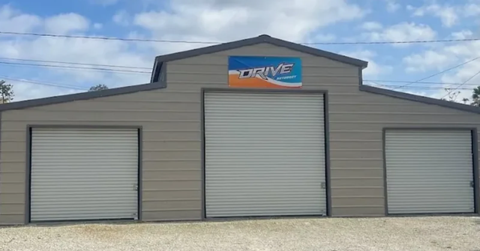 The front of Drive Auto Body's shop on State Highway 74 in Hemet, California.