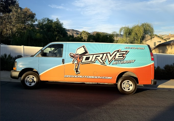 Drive Auto Body branded service van showcasing professional mobile capabilities in Hemet
